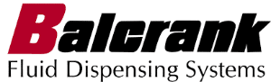 Logo with the word Balcrank in bold black letters, the letter B in red, above the words Fluid Dispensing Systems in smaller black type.